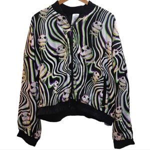 Disney Jack Skellington Nightmare Before Christmas Track Bomber Jacket XL